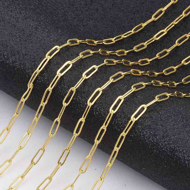 16ft Gold Plated Cable Chain Link Jewelry Making for DIY Necklaces Bracelets