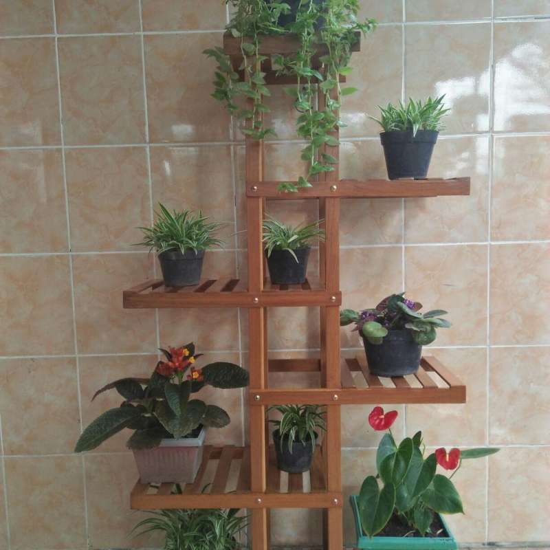 Jual Dekorasi Rak Bunga Tingkat Kayu Jati Online April 2021 Blibli