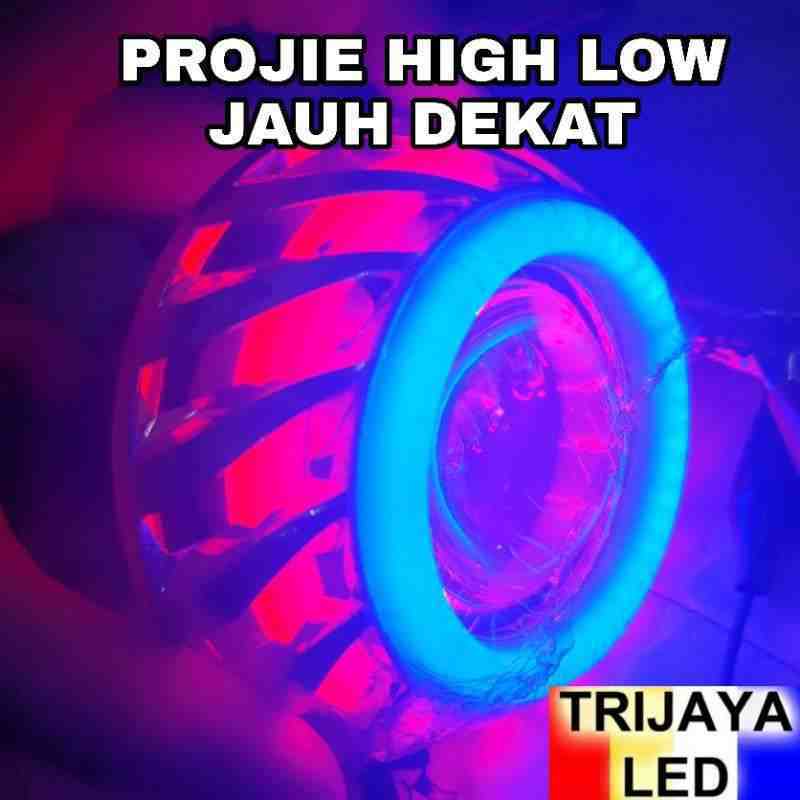 oem lampu led projie spiral high low hi lo ae de running flash motor mobil angle demon eye spilar