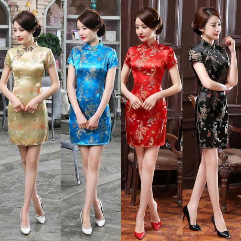 Promo Bluelans Ethnic Fashion Women Chinese Dragon Phoenix Stand Collar Slim Cheongsam Dress di Seller Bluelans - China | Blibli