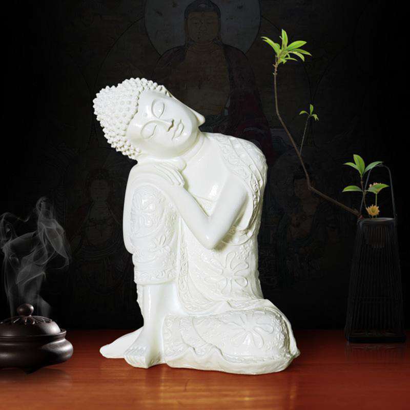 Promo White 23cm Resin Sleeping Buddha Statue Sitting Resting Napping Home Decor Di Er Homyl China Blibli 23cm Resin Sleeping Buddha Statue, Stone Garden Buddha Ukulele