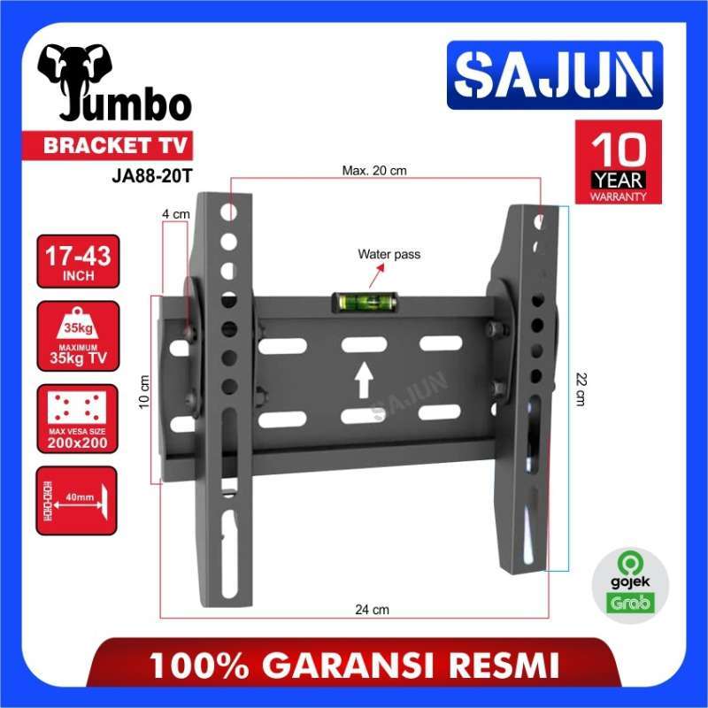 bracket tv jumbo 17 43 inch breket brecket tv led with waterpass