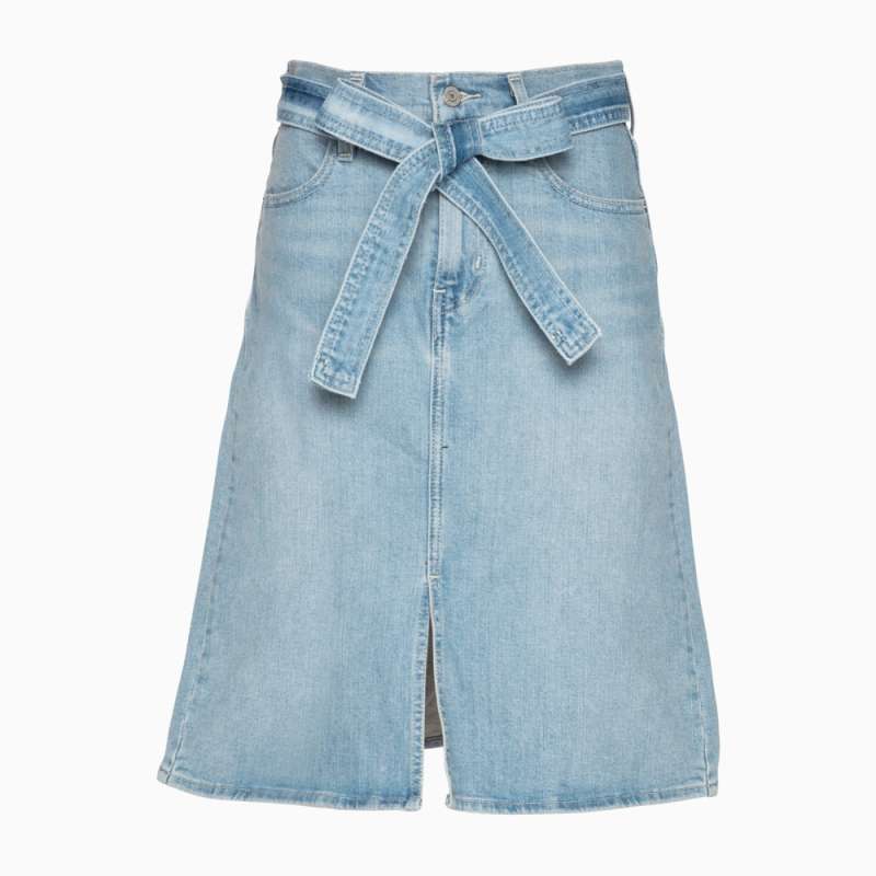 Levis midi tie skirt in light and bright top