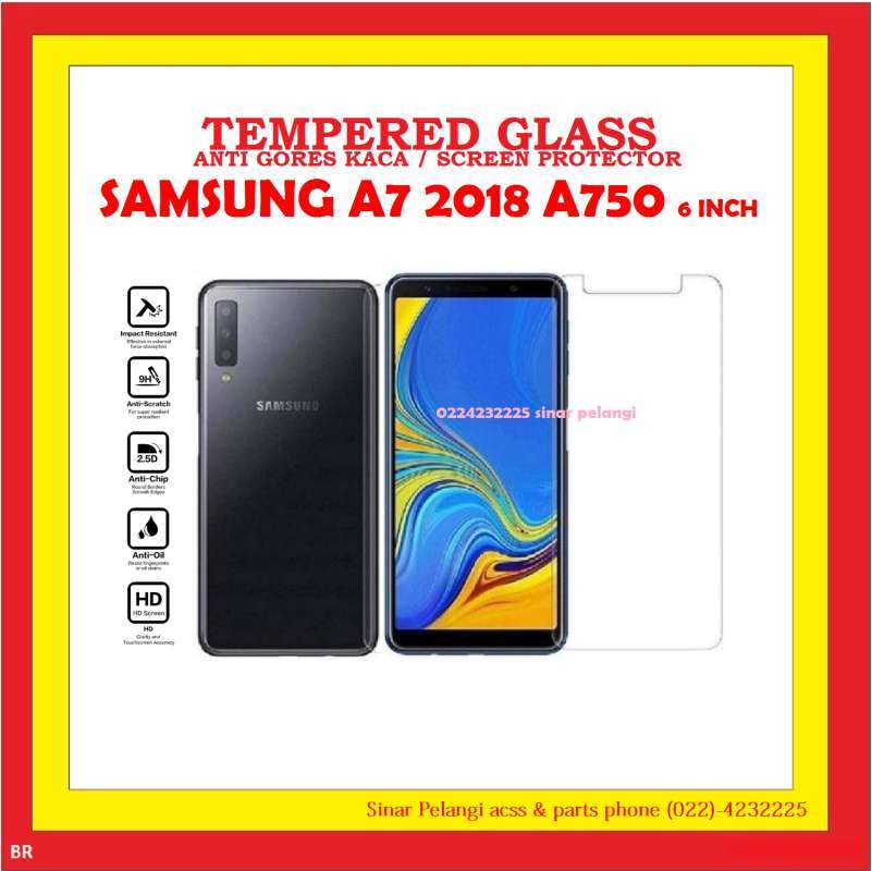 tempered glass samsung a7 2018 6 inch a750 anti gores temper kaca screen guard protector pelindung layar 909226