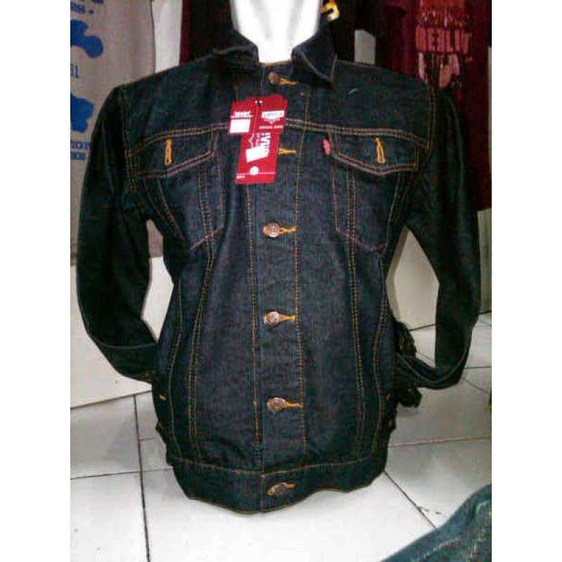 Jaket jeans blue deals black