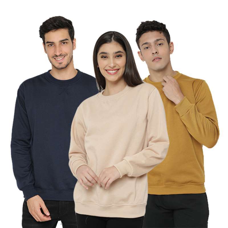 Jual Hoodieku Sweater Basic Polos Tebal Pria Wanita Hitam M di