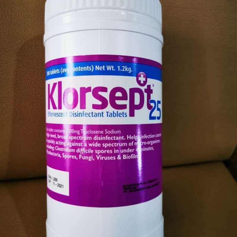 medentech klorsept 25 desinfektan ruangan antiseptik tablet