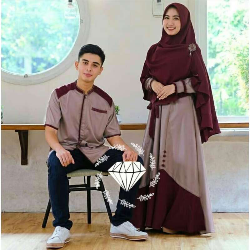 Jual Samawa Couple Set Dress Gamis Baju Pasangan Couple Muslim Unisex Murah Mei 2021 Blibli