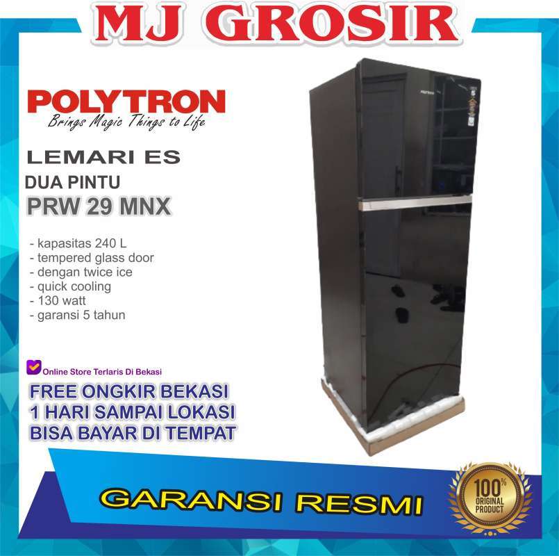 Jual Kulkas Polytron Prw 29 Mnx Lemari Es 2 Pintu Prw 29mnx Tempered Glass Terbaru Juni 21 Blibli