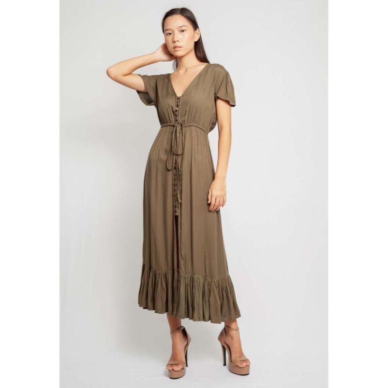 Jual Jezebel Dress Olive Green - Rayon 