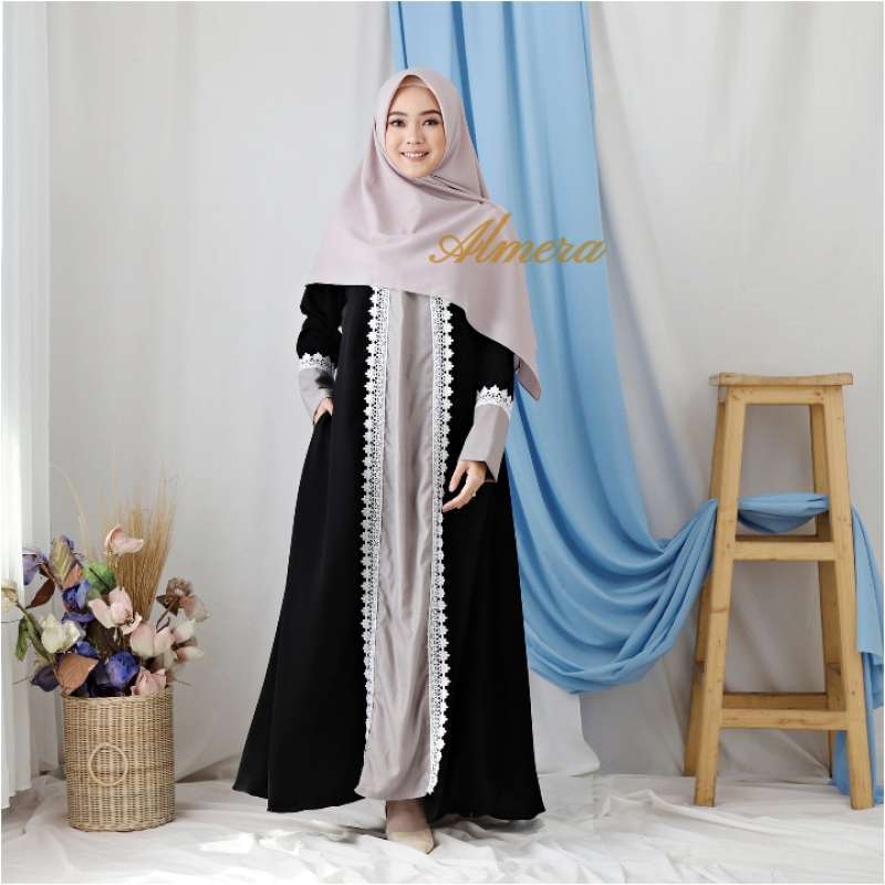 Jual Madina Abaya Hitam XL di Seller Almeralabel Sari Harjo