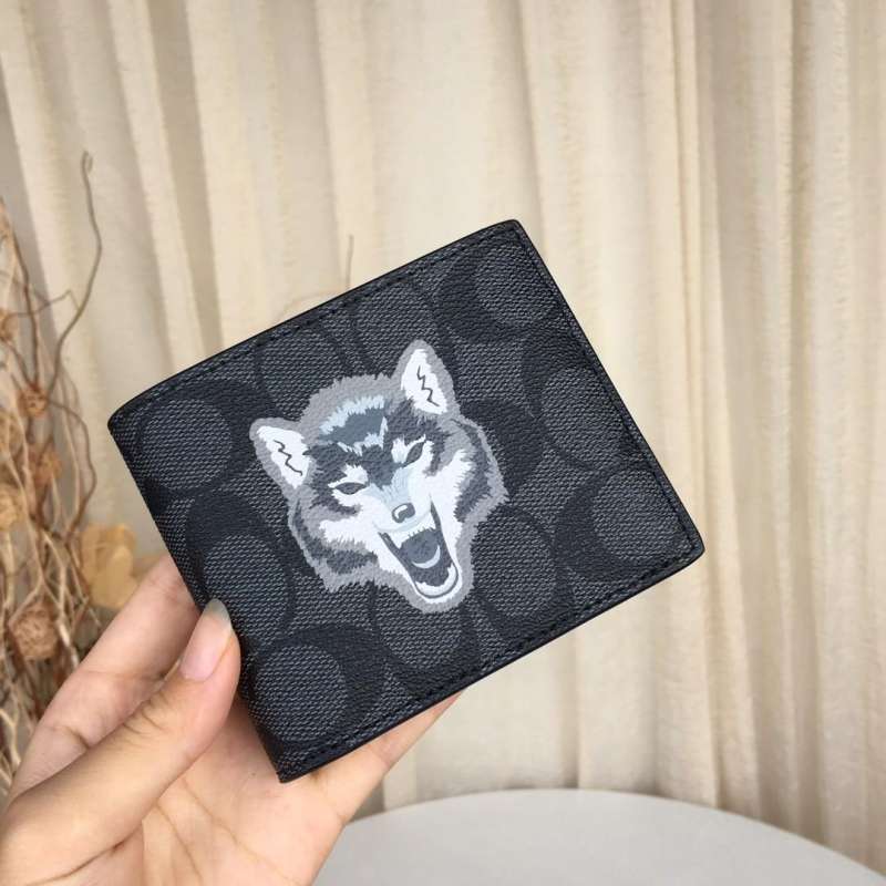 Coach shop wallet wolf