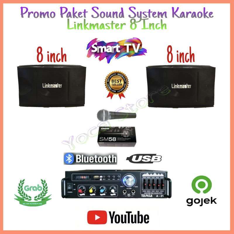 Paket Sound System Karaoke Linkmaster 8 Inch Connect Amplifier Bluetooth Smart Tv Terbaru Agustus 2021 Harga Murah Kualitas Terjamin Blibli