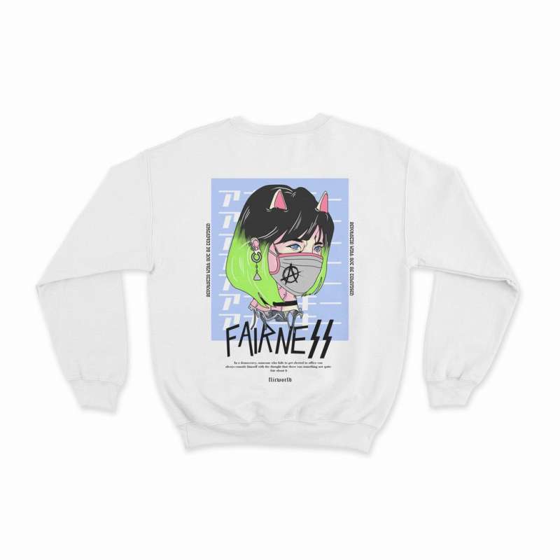 Jual FAIRNESS WHITE CREW NECK SWEATER 