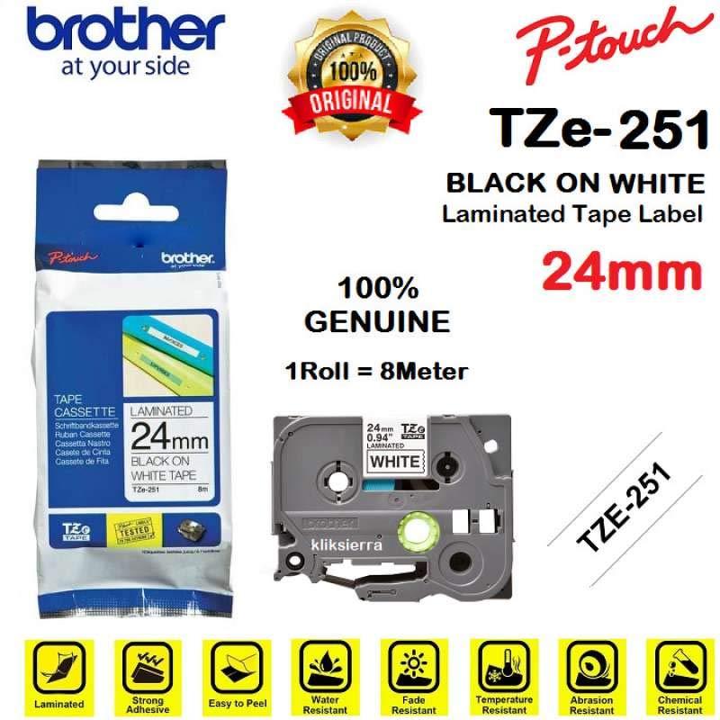 BROTHER TZe-251 24mm PTouch Tape Label Barcode TZe251 Black on White
