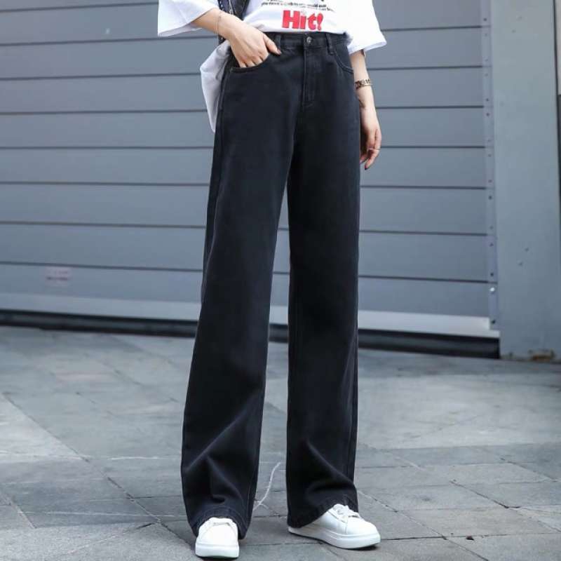Promo LOOSE JEANS HIGH WAIST hitam di 