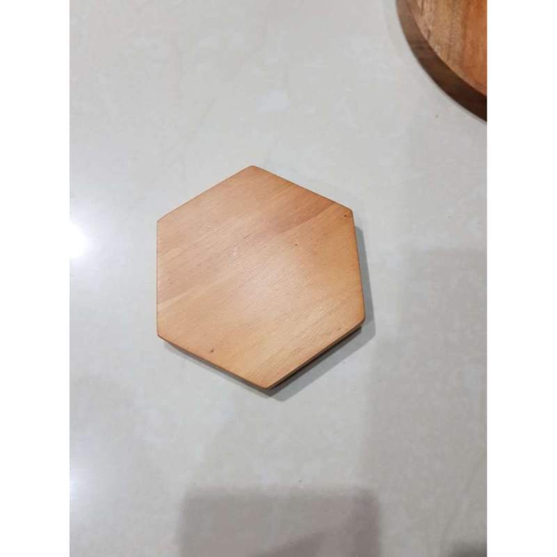 Jual Tatakan Gelas Kayu/ Tatakan Gelas Model Hexagonal ...