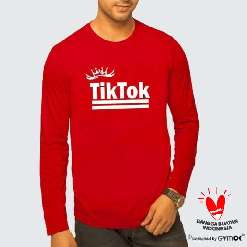 Promo KAOS TIKTOK TIK TOK PANJANG MERAH 