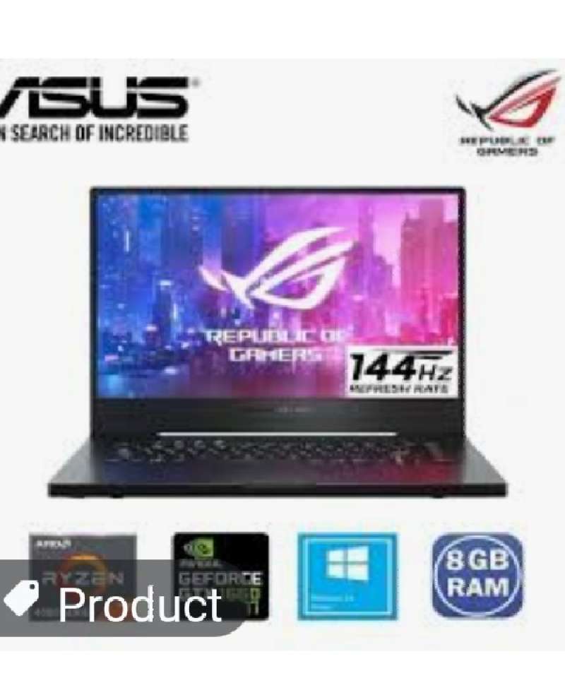 ASUS ROG G513 RYZEN 4800H 8GB 512GB GTX1650 W10 144HZ RESMI FREE  OFFICE