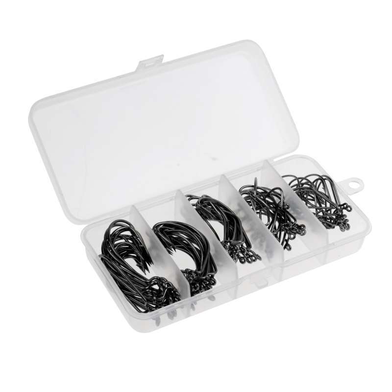 100 Pieces Fishing Hooks Wide Belly Crank Hooks Hooks Set Fishing Tackle 