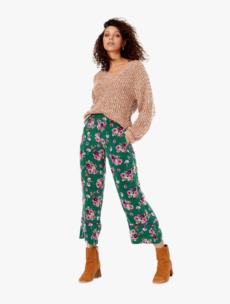 celana legging wanita- Floral Wide Leg 