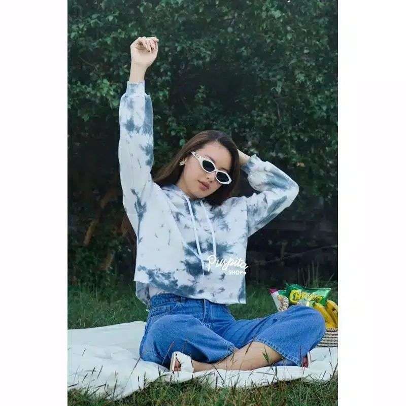 Promo Hoodie tie dye crop Claudy Murah 