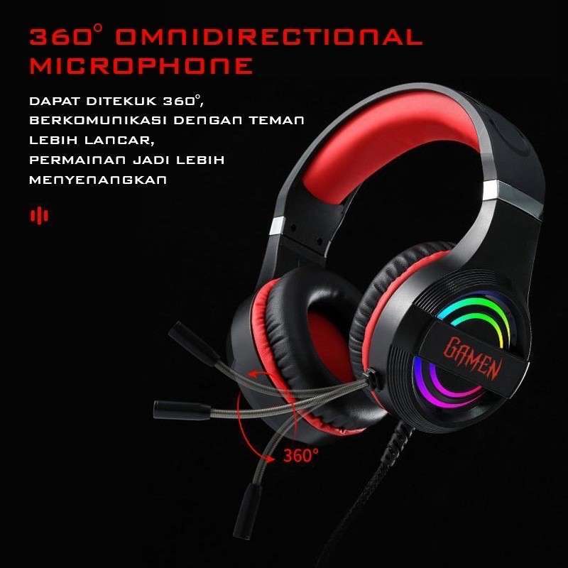 GAMEN G1100 PRO WIRED HEADSET GAMING PUBG MOBILE LEGEND HEADSET GAME