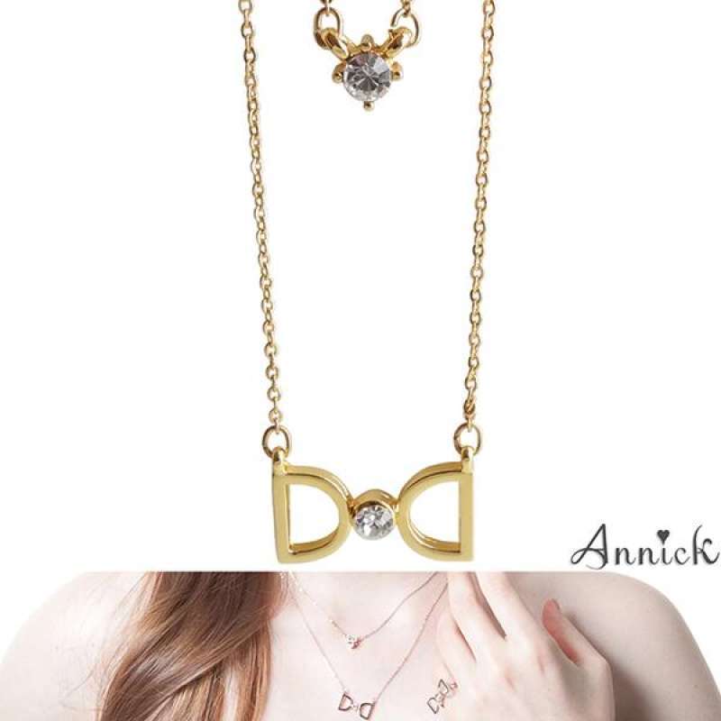 Dani?le Bow Double Clavicle Necklace 