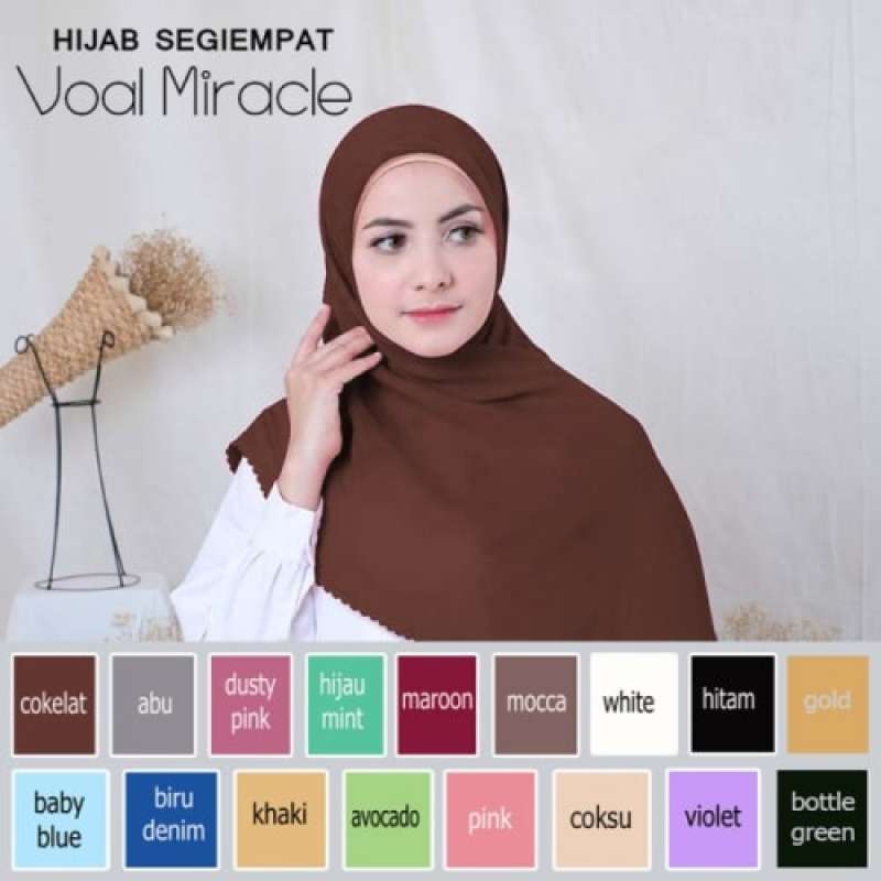 Jual Hijab Jilbab Voal Miracle Segiempat Voal Miracle Plain Laser Cut Murah Mei 2021 Blibli