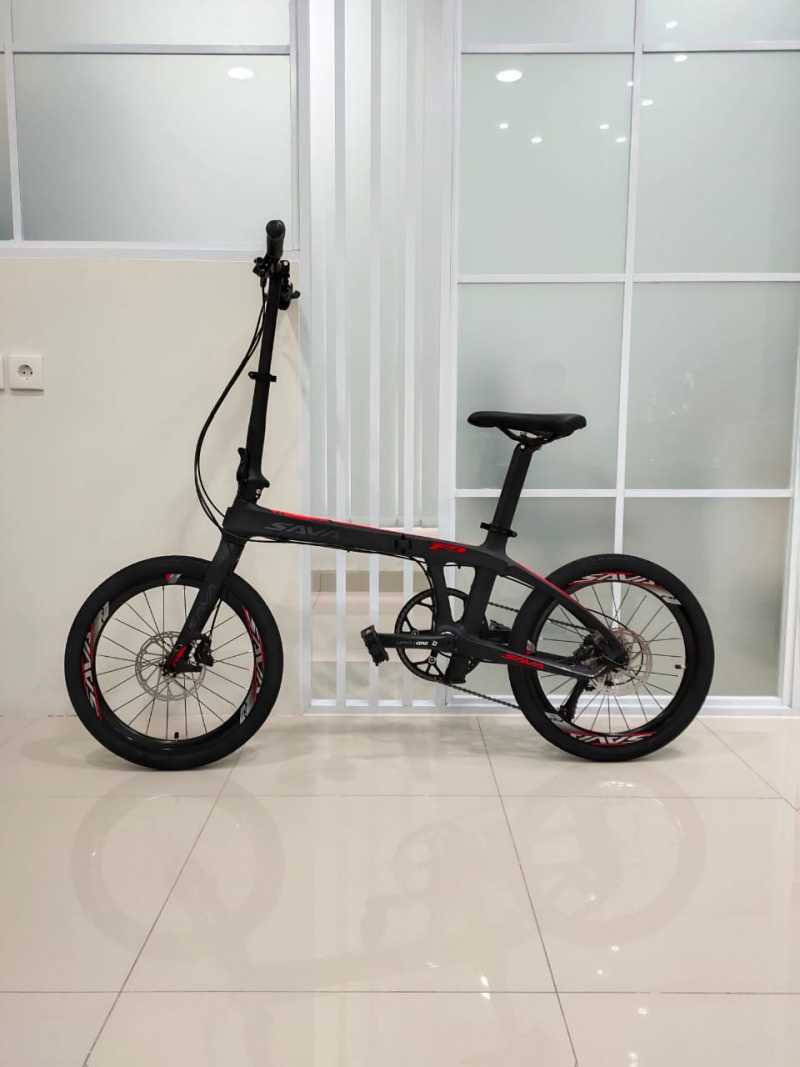 Jual Sepeda Lipat Sava Z1 22 Speed Carbon Shimano 105 Red di
