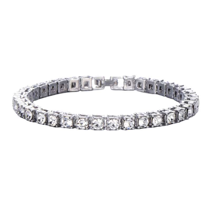 Cuban Link Chain Bangle Bracelet Silver 