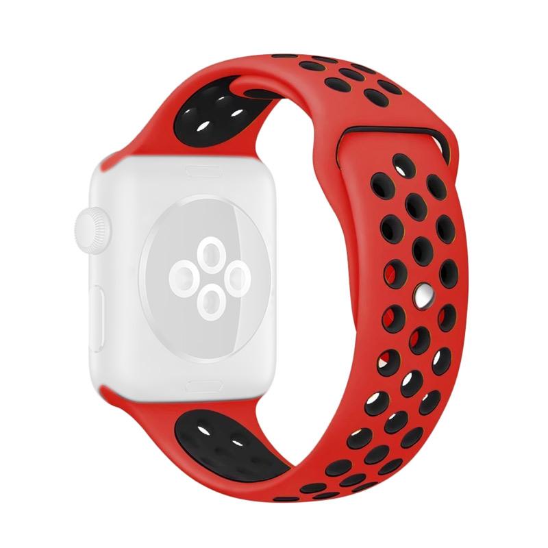 Wakaka Sport Band Nike Apple Watch 38mm 40mm Merah Hitam