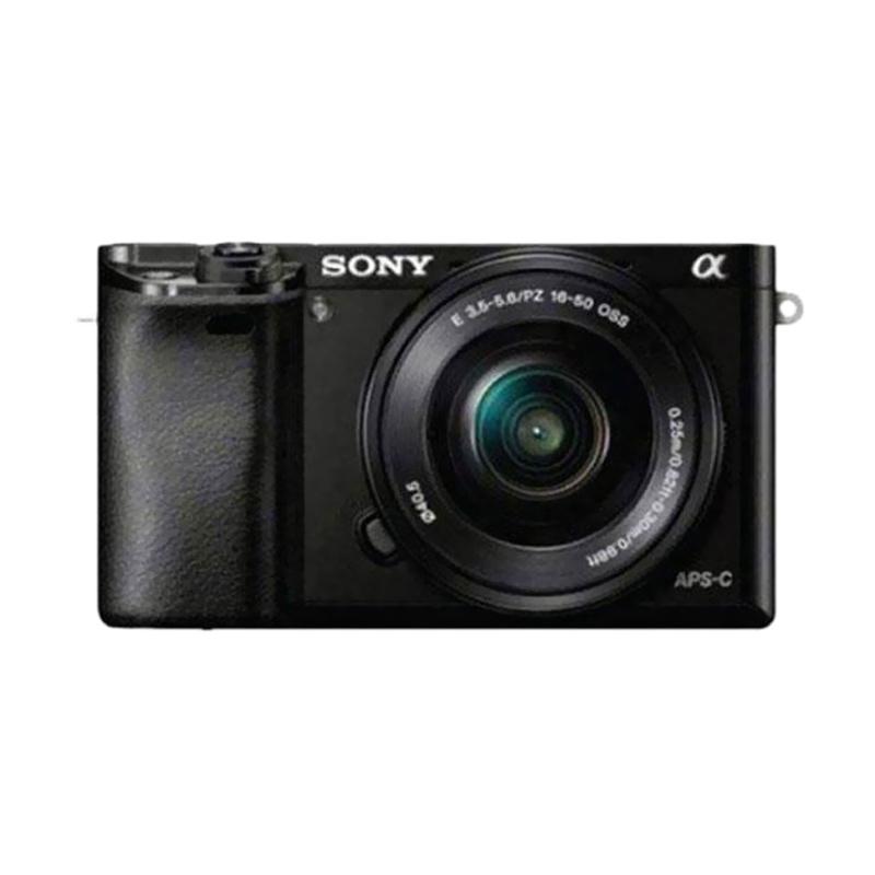 SONY Alpha A6000 KIT Lens 16-50mm Mirrorless Digital Camera [Paket] + Leather Case + Memory Sandisk 16GB