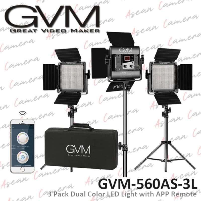 Jual Lampu Video Led Studio GVM 560AS 3L 3 Pack Dual Color di