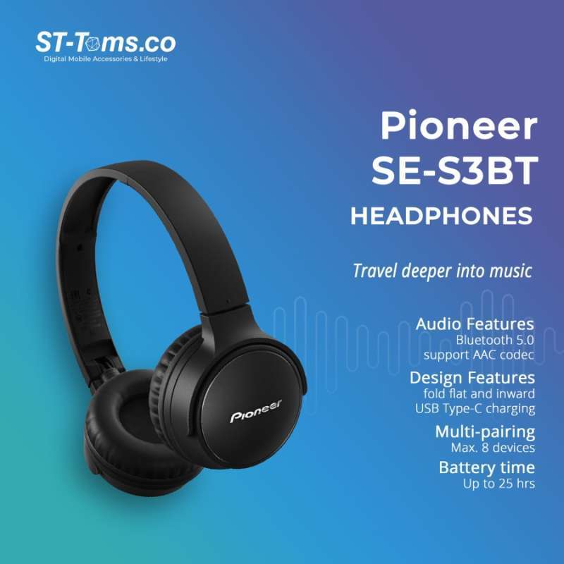 Pioneer bluetooth best sale headphone s3bt