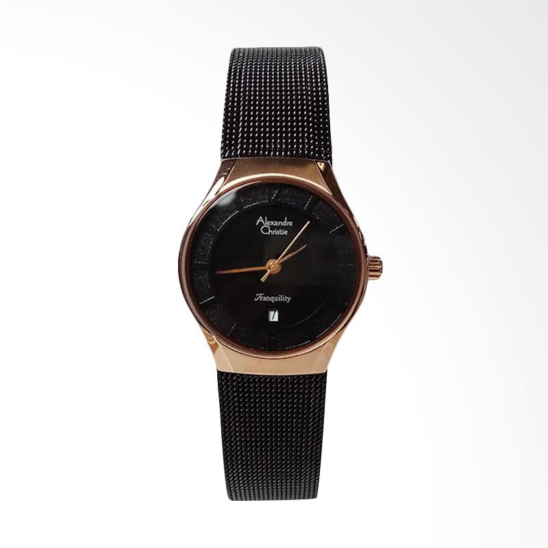 Alexandre Christie AC8331LD Tranquility Stainless Steel Jam Tangan Wanita Black Rosegold
