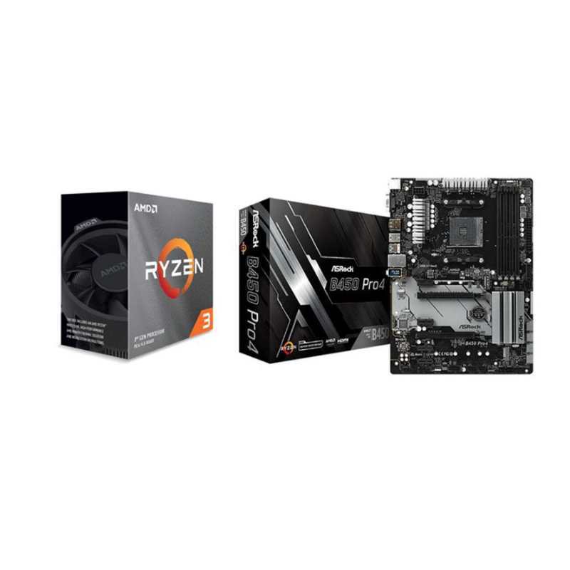 Jual PROCESSOR AMD RYZEN 3 3100 MOTHERBOARD ASROCK B450 PRO 4