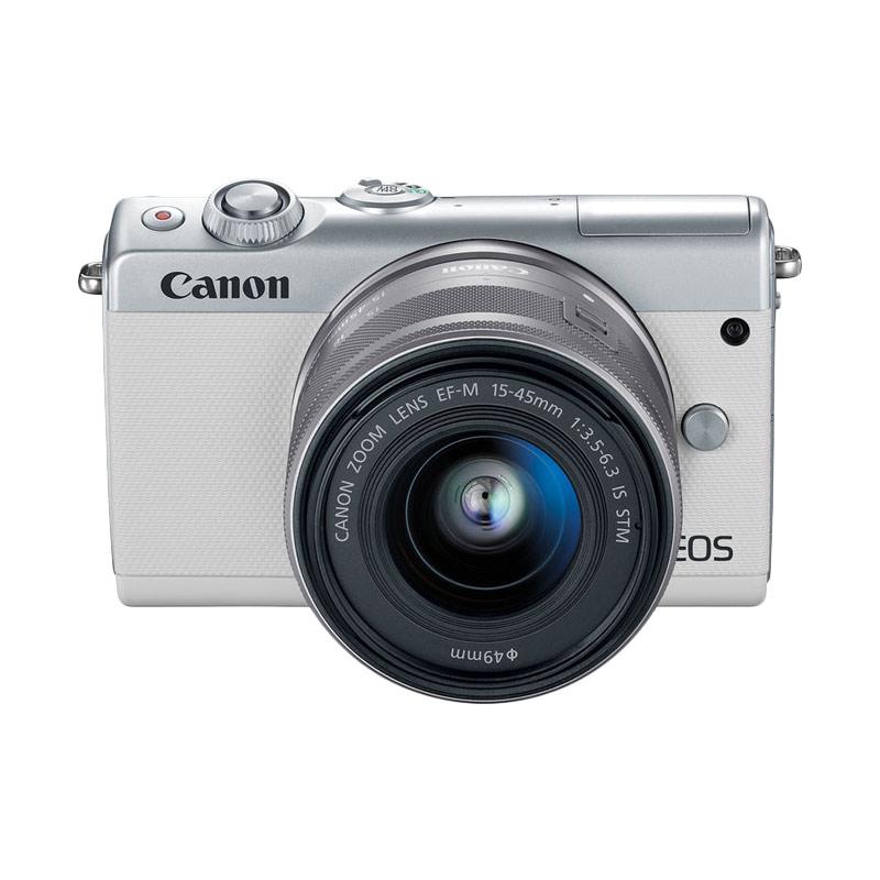 canon eos m100 kit 15 45mm kamera mirrorless white