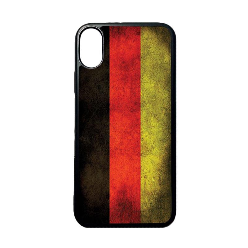 HEAVENCASE Motif Bendera Jerman Softcase Casing for Iphone X - Hitam