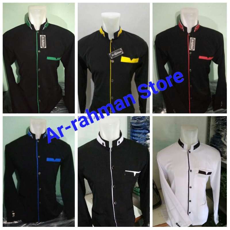 Jual Jasko Ar-rahman Polos List ( Jas Koko, Baju Koko Pria, Kemeja 