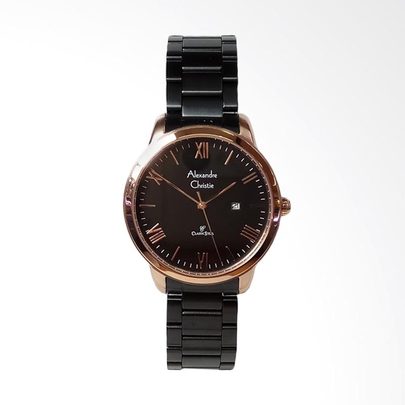 Harga Alexandre Christie AC8567LD Classic Stainless Steel Jam Tangan Wanita Black Rosegold Terbaru .