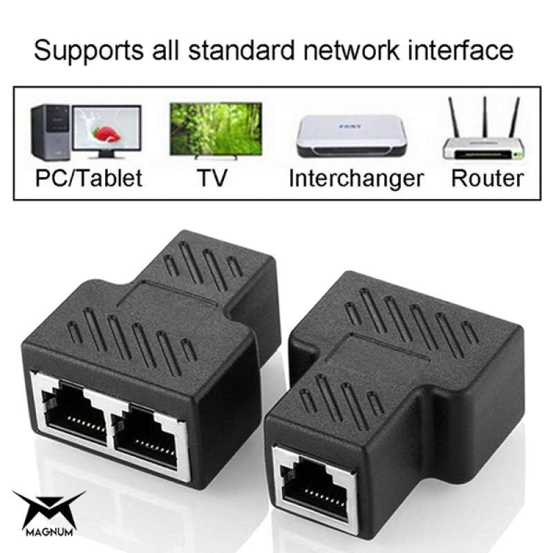 Jual Konektor Splitter RJ45 1 to 2 LAN Ethernet Network ...