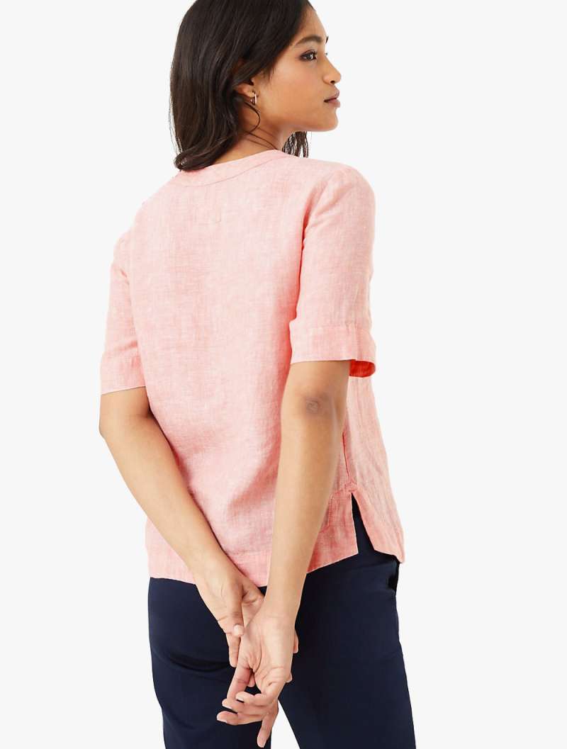 Pure Linen Button Detailed Blouse di 