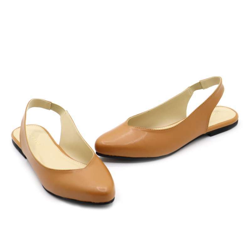 Promo Ariana Flat Shoes Slingback - TAN 