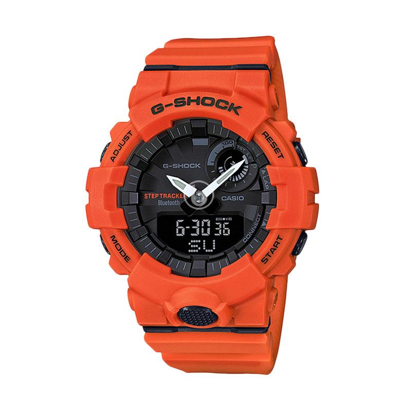 Digital Analog Dial Orange Resin Strap 
