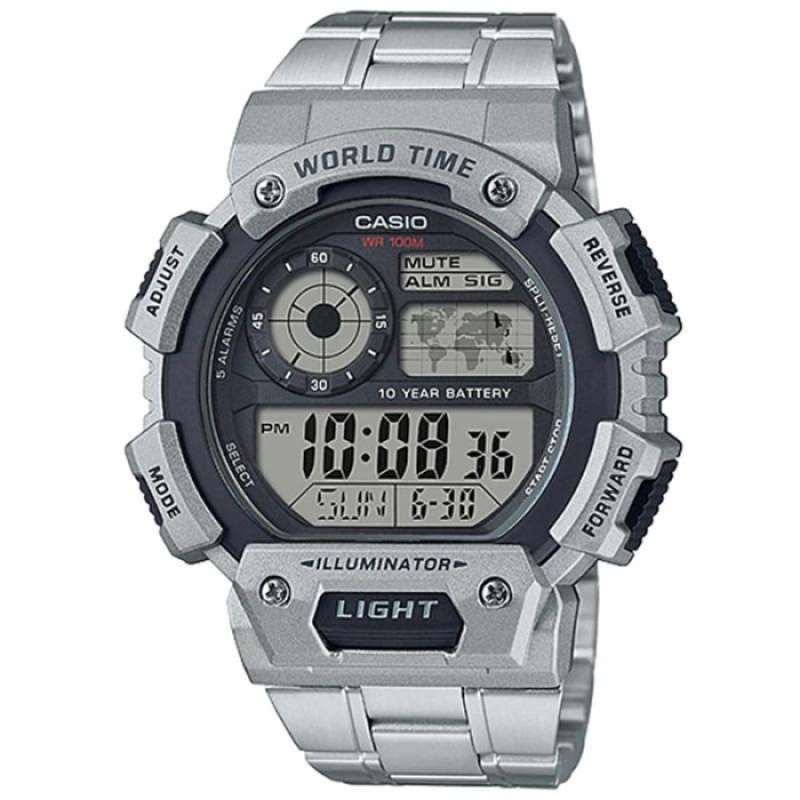 CASIO ORIGINAL CASIO AE-1400WHD-1AV JAM TANGAN PRIA JAM PRIA  STAINLESS CASIO AE-1400WHD-1A AE 1400WHD 1A 1400 WHD AE1400