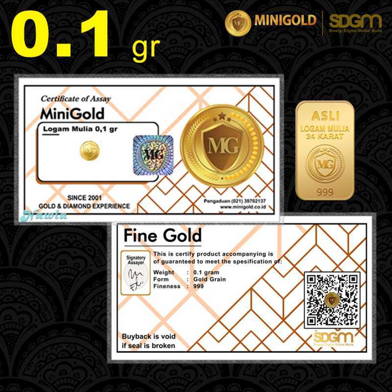 Jual Minigold 0.1 gram WHITE Series Logam Mulia 24 Karat di Seller
