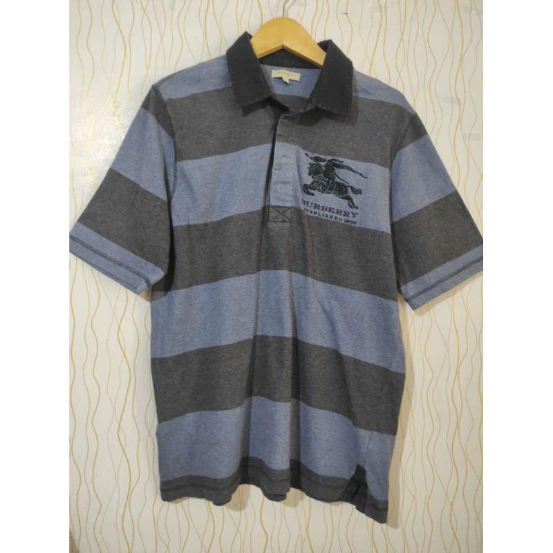 Jual Kaos Polo Burberry Hitam Biru Tua 
