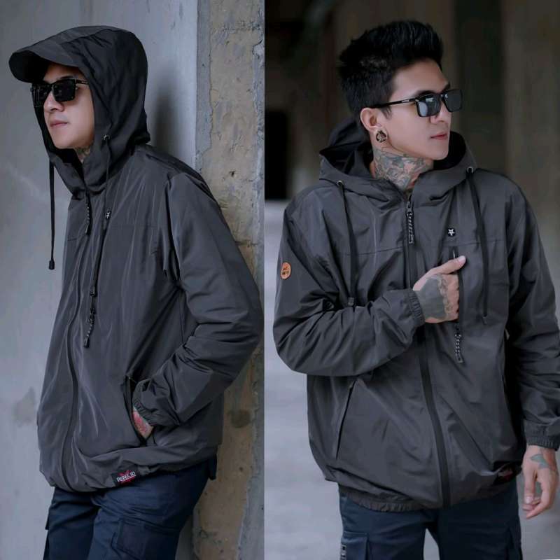 JAKET HOODIE PRIA ORIGINAL BRAND REBEL.ID 100 REALPICT BAHAN POLYSTERN PARASUT PREMIUM FURING DALAM BAHAN BABYTERRY