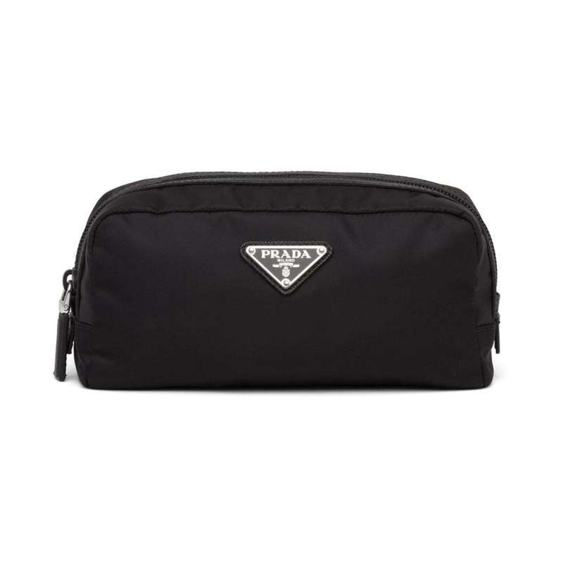 Prada Re-Nylon Saffiano Leather Toiletry Bag Black